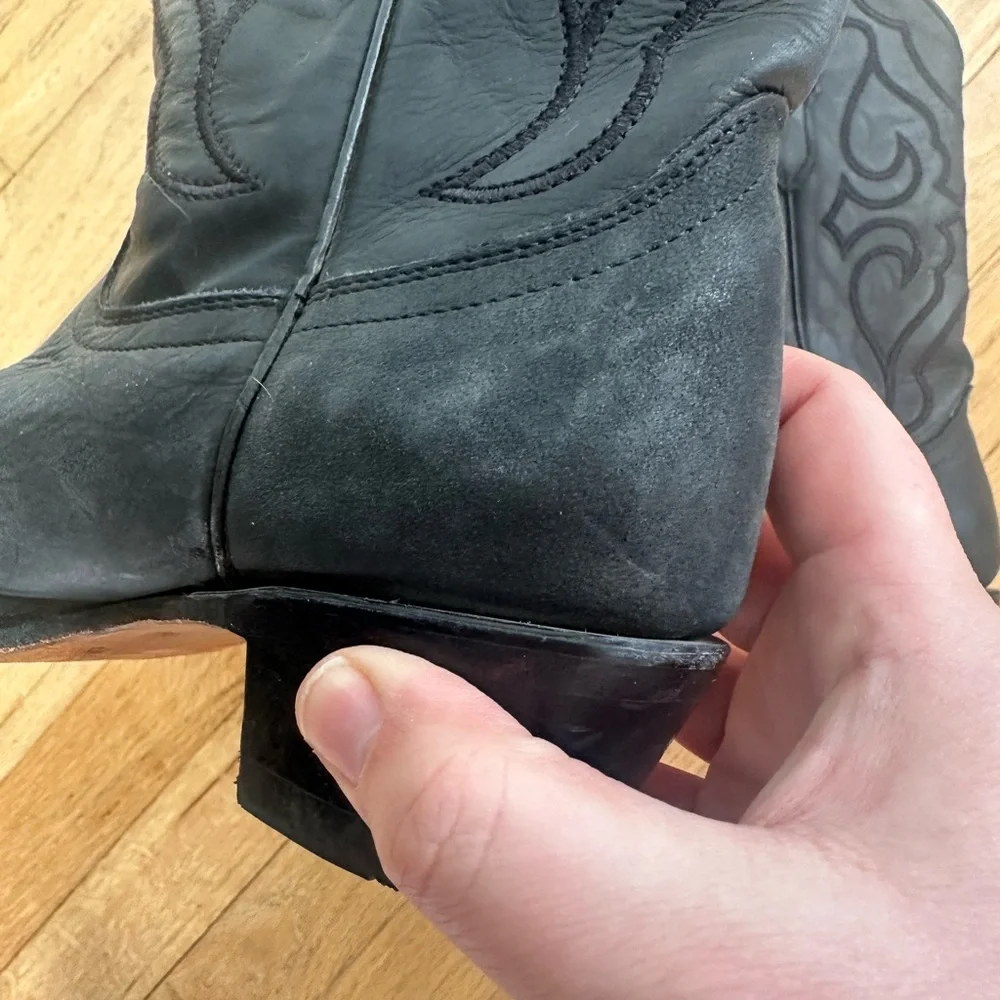 Corral Black Embroidered Heeled Boots - Picture 11 of 14